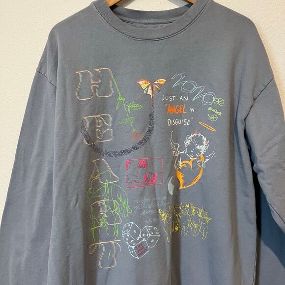 Boys Lie Blue Grey Word Vomit Crew Neck Oversized Sweatshirt Women's One size - Picture 3 of 10